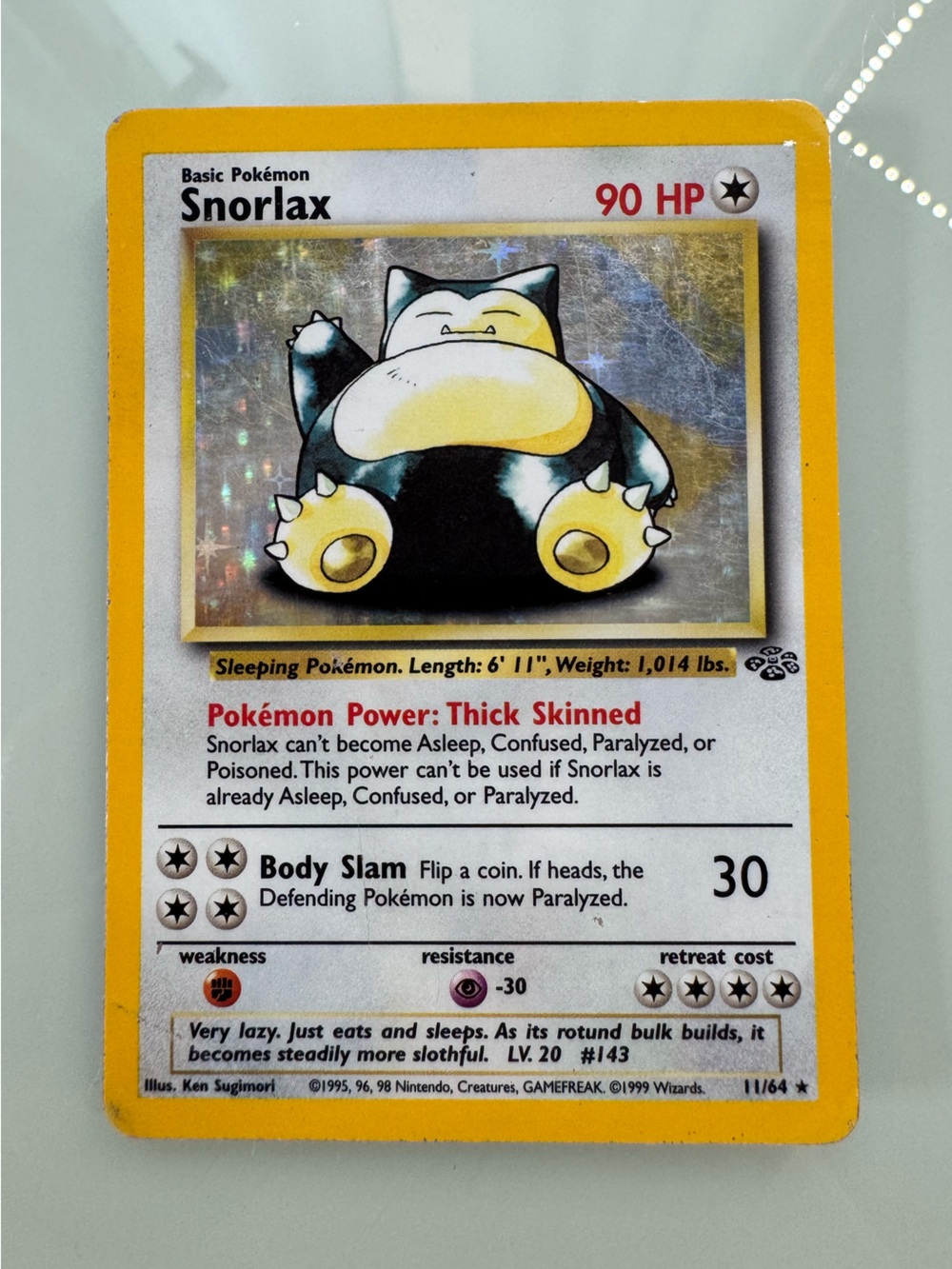 Snorlax Holo Pokémon Card